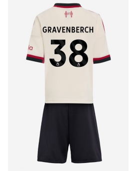 Billige Fotballdrakt Liverpool Ryan Gravenberch #38 Replika Bortedraktsett Barn 2025-26 Kortermet (med bukser)